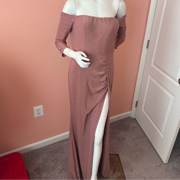 Fashion Nova Jeanette Glitter Maxi Dress in Mauve - Picture 5 of 12